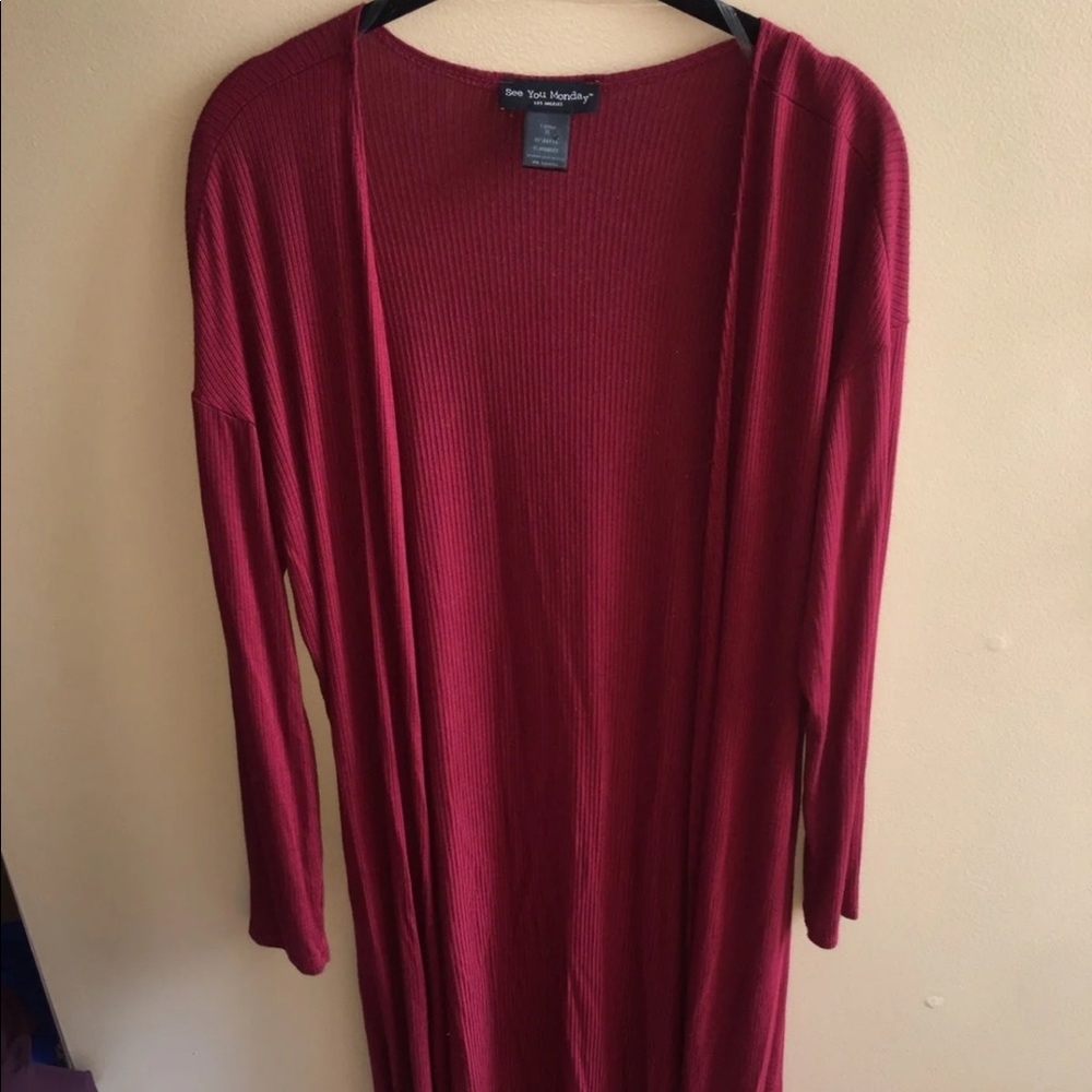 Long Ribbed Cardigan